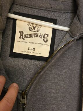 Roebuck & Co. Men's Lightweight Gray Zip Shirt Jacket